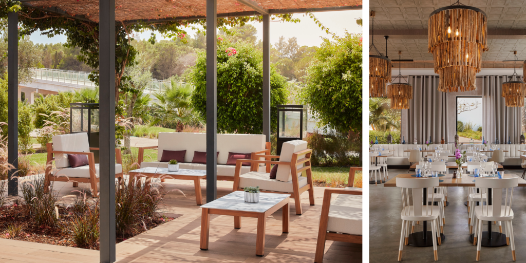 Terraza ajardinada del Tivoli Alvor Algarve ResortInterior del restaurante del Tivoli Alvor Algarve Resort en el Algarve