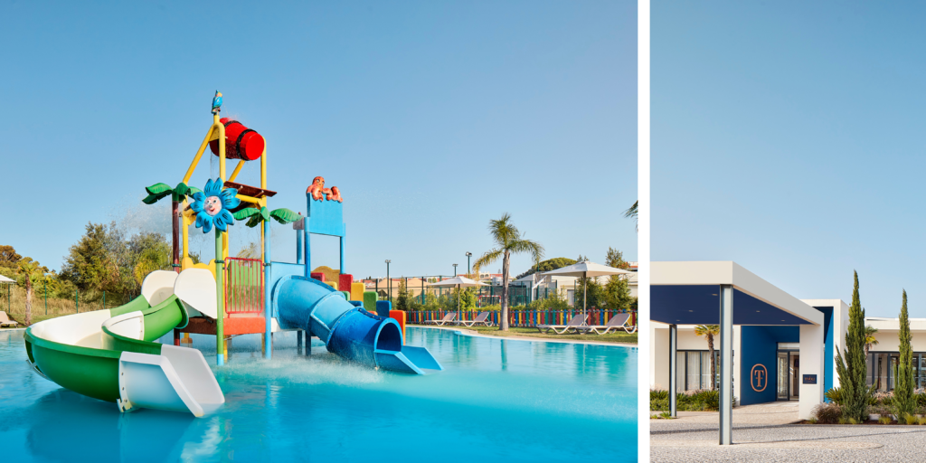 Piscina infantil con toboganes en el Tivoli Alvor Algarve ResortEntrada del Tivoli Alvor Algarve Resort en el Algarve