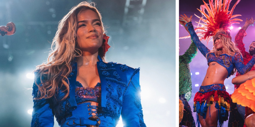 Karol G en concierto durante su gira internacional con público en estadio