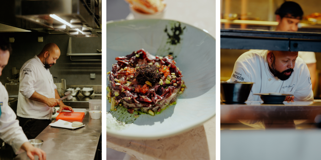 chef finalizando plato en restaurante recomendado en Lisboa gastronomia Lisboachef preparando plato cocina portuguesa contemporanea en Lisboa donde comer en Lisboa