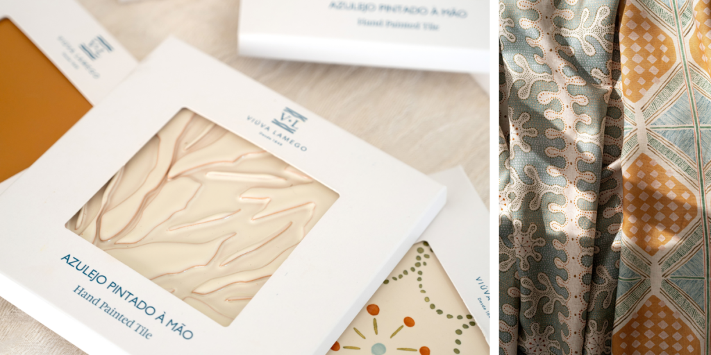 Azulejos de la colección FORTUNA creada por Bárbara Osório en colaboración con Viúva Lamego