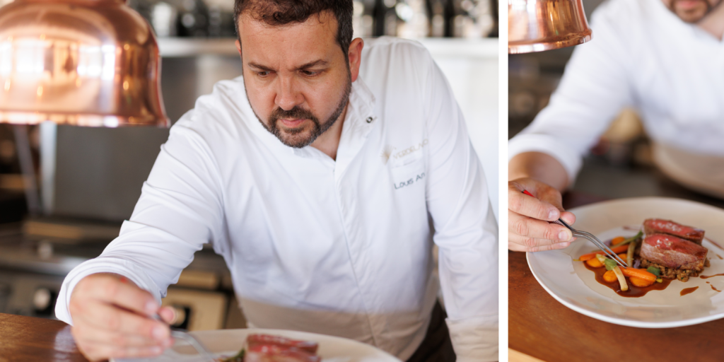 Gastronomía de Louis Anjos en Verdelago Beach Club, Algarve